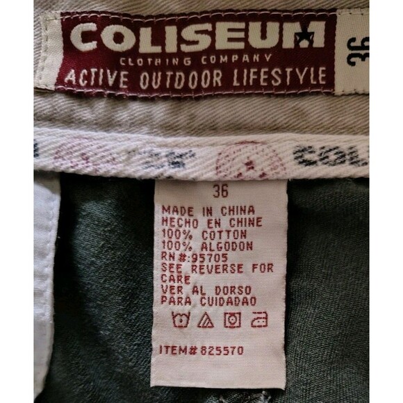 Coliseum Men's Shorts Size 36 Cargo Green Active Outdoor Pockets Cotton - Picture 14 of 14